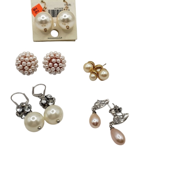 Elegant Faux Pearl Earring Bundle 8 Piece - Picture 3 of 8